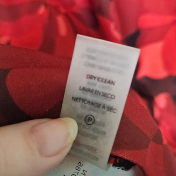 Calvin Klein Red Floral Bell Sleeve Sheath Dress Women's Size 6 Work Office Date - Picture 10 of 12